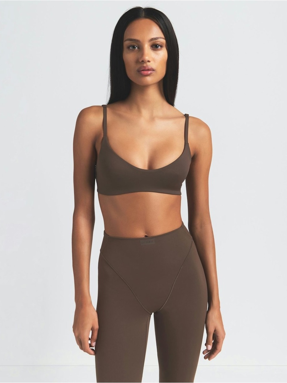 NIKE SKIMS V PANEL STRAIGHT LEGGINGS DARK SEPIA M - Picture 5 of 9